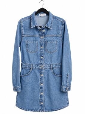 Zara Light Wash Denim Dress